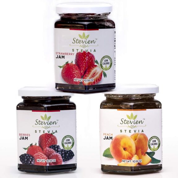 Keto Kayte Stevien Jam Collection (3 Jars) Made With Organic Stevia